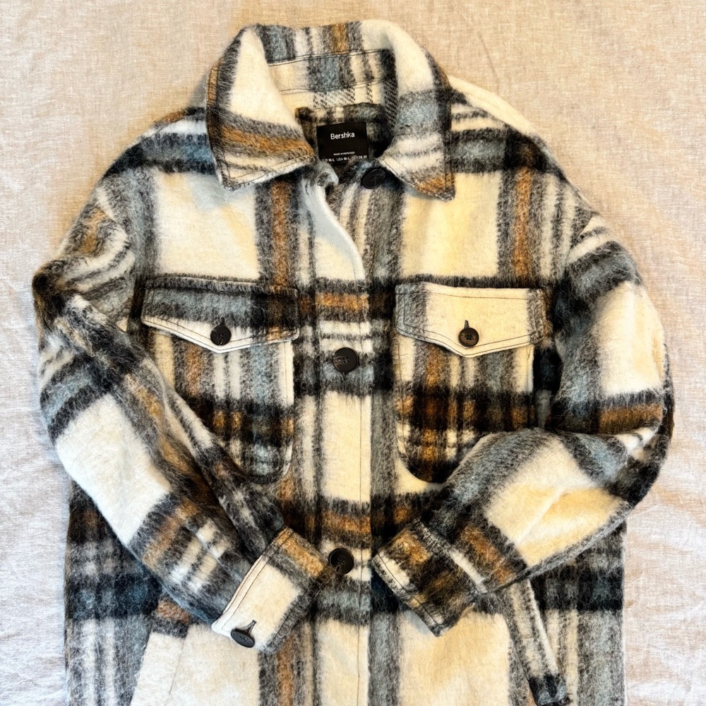 Bershka Multicolor Plaid Shirt Jacket